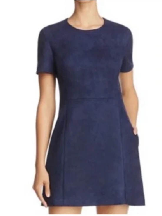 French Connection Dresses & Skirts - French‎ Connection Patty Faux Suede Mini Dress Size 8 Navy Blue Cocktail Office